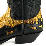 Boots Cowboy Country and Western Men's and Women's 1935 C Mex Crazy Old Black Natural Yellow
