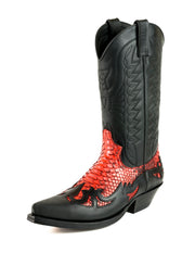 Boots Cowboy Country and Western Men's and Women's 1935 C Mex Crazy Old Black Natural Red