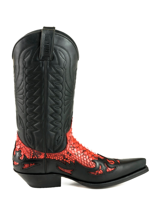 Boots Cowboy Country and Western Men's and Women's 1935 C Mex Crazy Old Black Natural Red