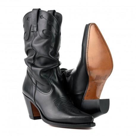 Boots Cowboy Lady Long Boot 1952 Black Model Skin |Cowboy Boots Europe
