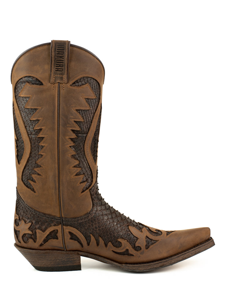 Boots Cowboy Men's Dark Brown Leather Desert 2567