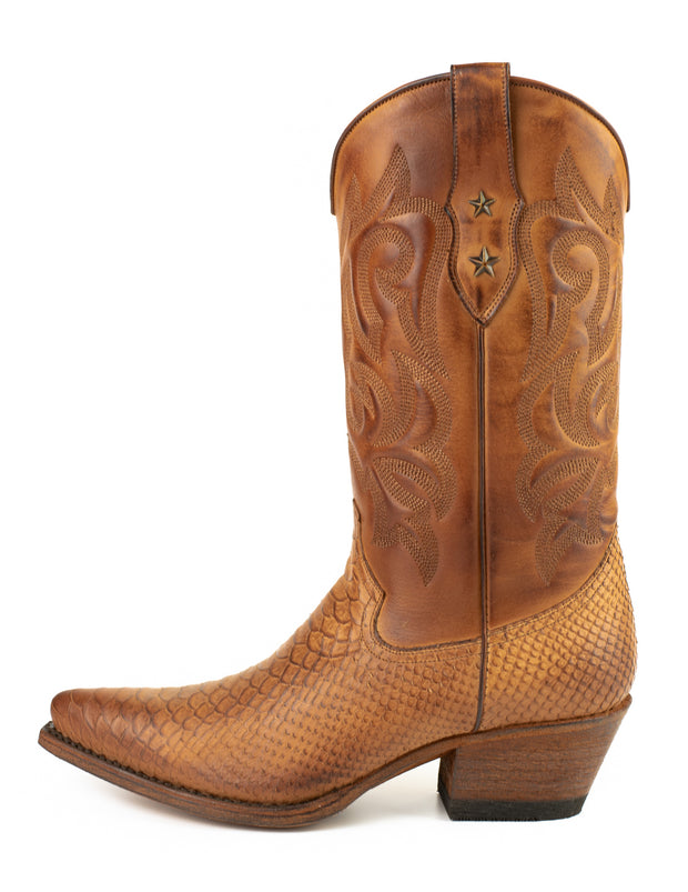 Cognac Women Cowboy Country and Western Boots Alabama 2524 