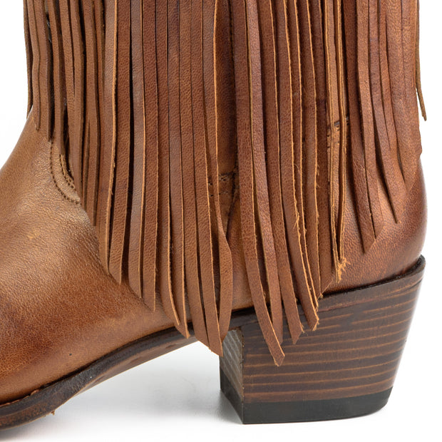 Women Cowboy Country and Western Boots with Fringes 2475 FADO CUERO