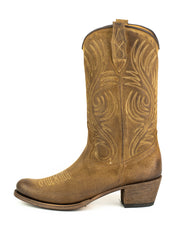 Brown Women Cowboy Country and Western Boots Leather 2526 